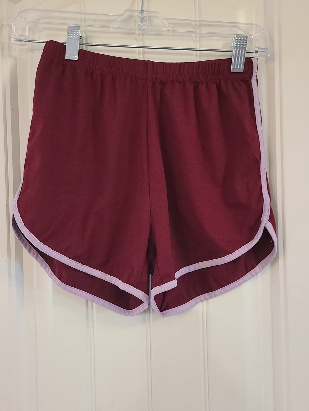 New Mix Maroon Athletic Shorts with Light Pink Trim Size S